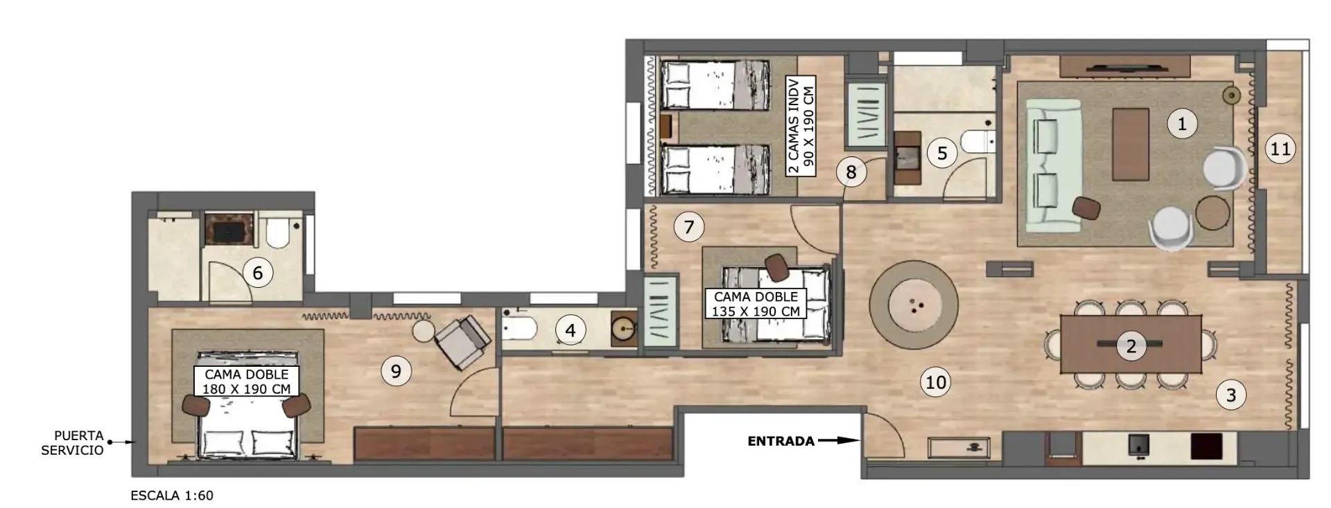 A renovated apartment in Ríos Rosas