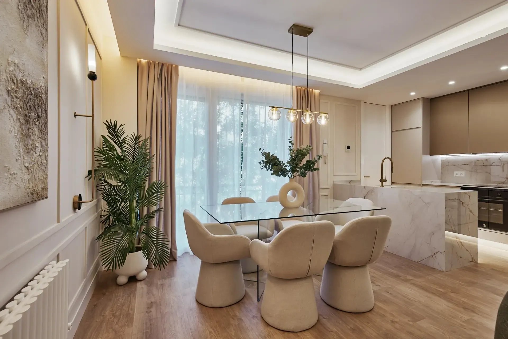 Light, high ceilings, and unobstructed views in a brand-new gem