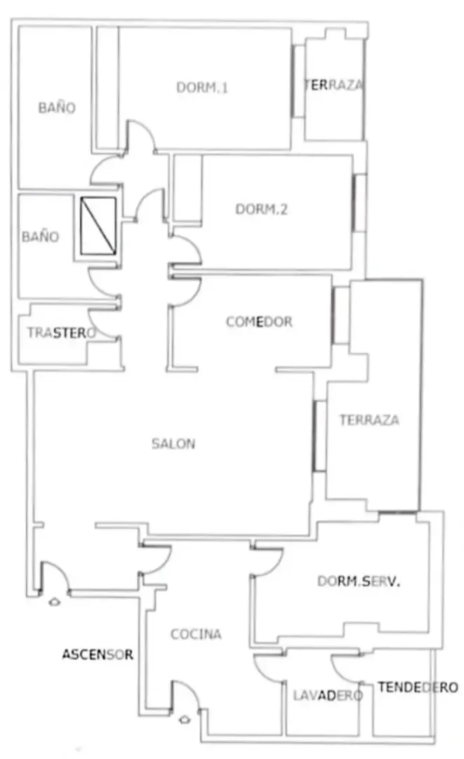 Oportunidad a reformar de piso luminoso con tres terrazas en finca representativa en Bernabéu – Hispanoamérica